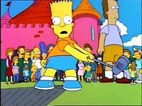 Барт делает первый удар в финале мини-гольф турнира.jpg